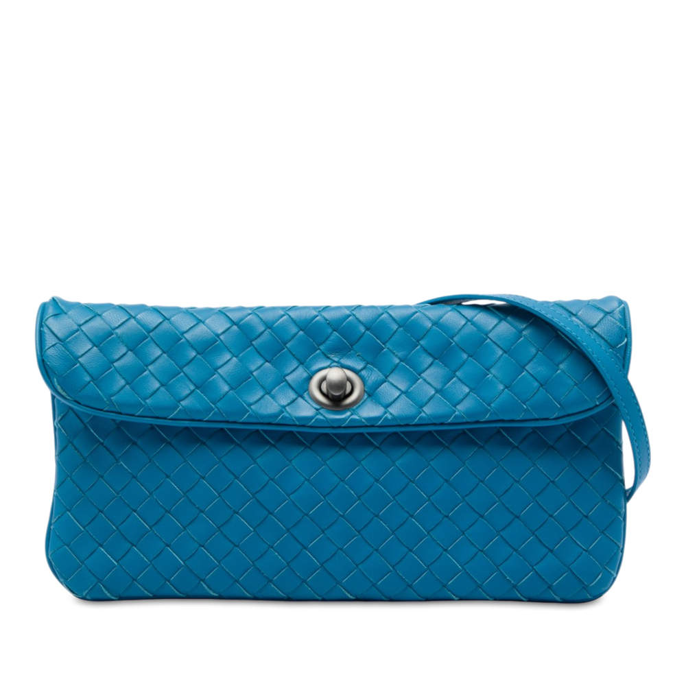 Pre-Loved Bottega Veneta Mini Nappa Intrecciato Turn Lock Crossbody